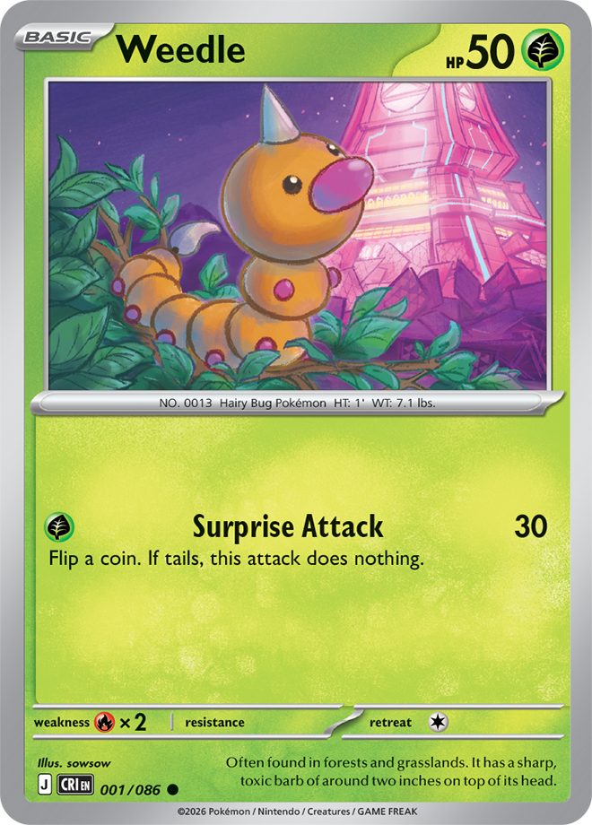 Weedle - Chaos Rising Card #001
