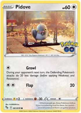 Sword & Shield Pokemon GO Card 61