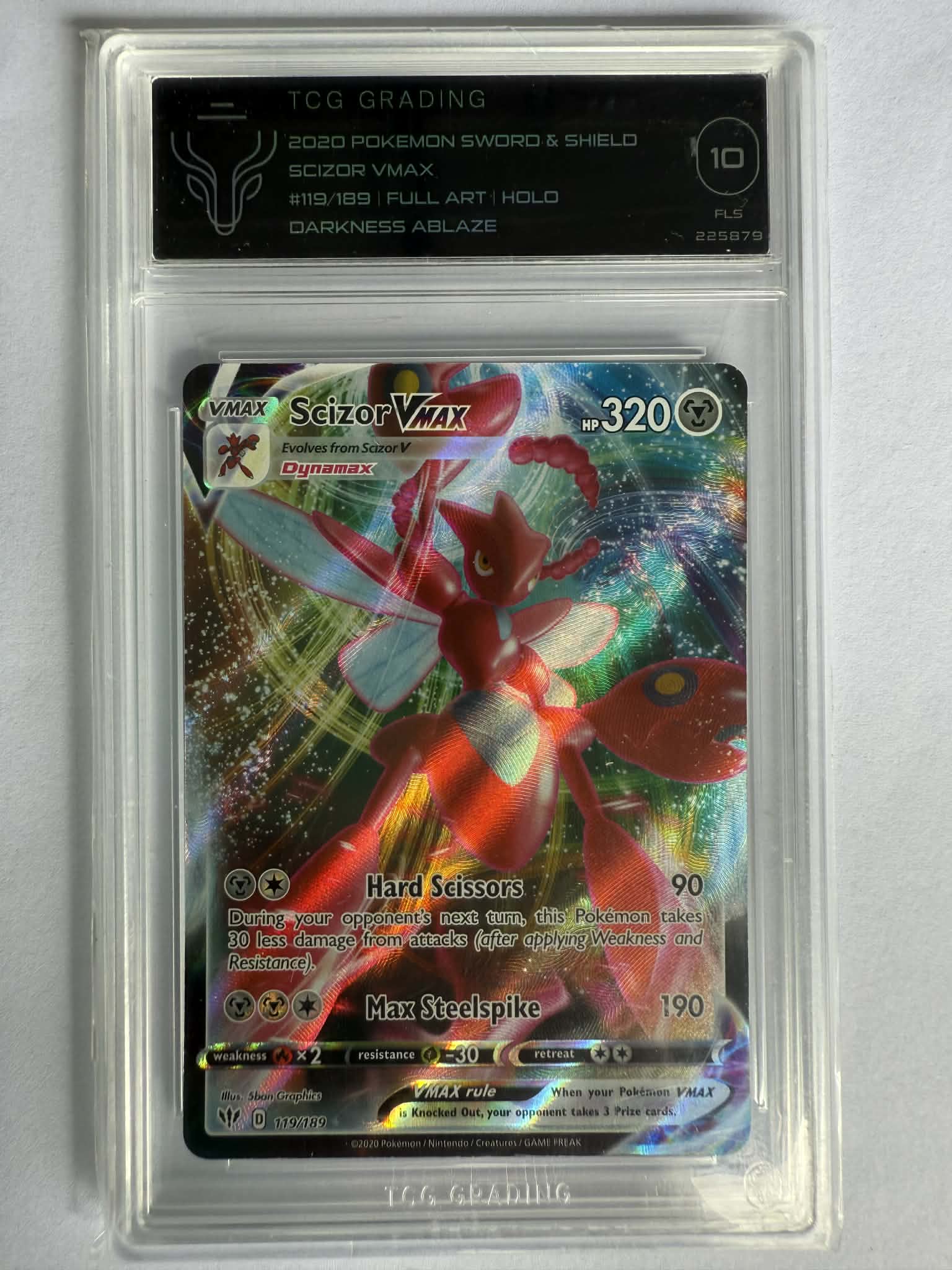 Darkness Ablaze - Card #119 - Scizor VMAX - Graded Pristine 10
