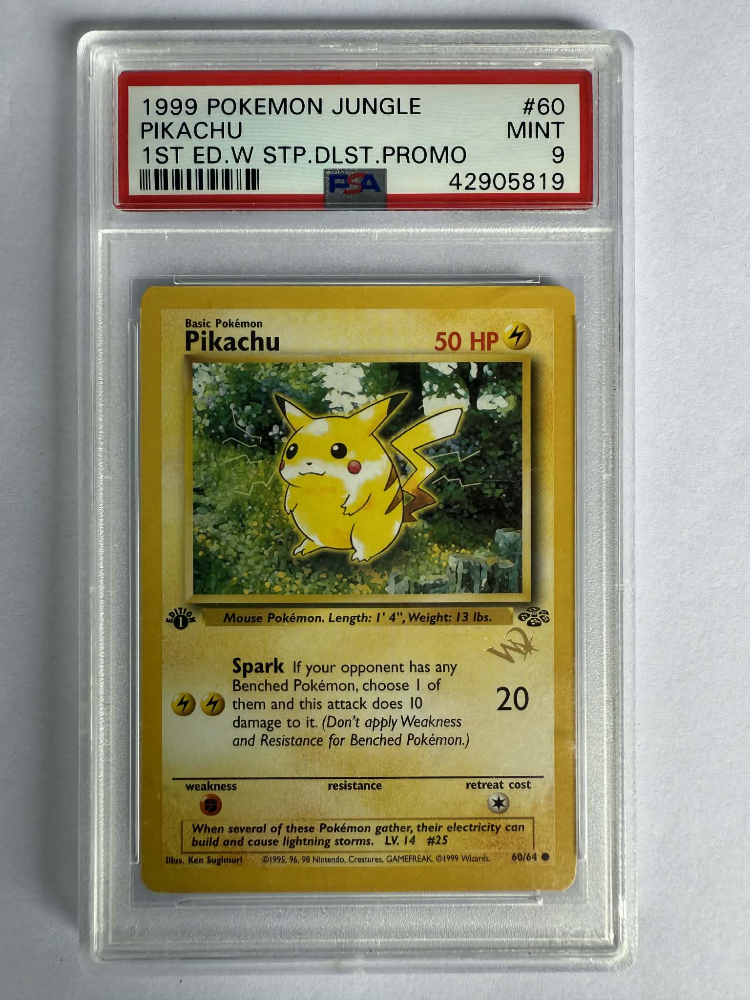 Jungle Set - Card #60 - Pikachu - Graded 9 Mint