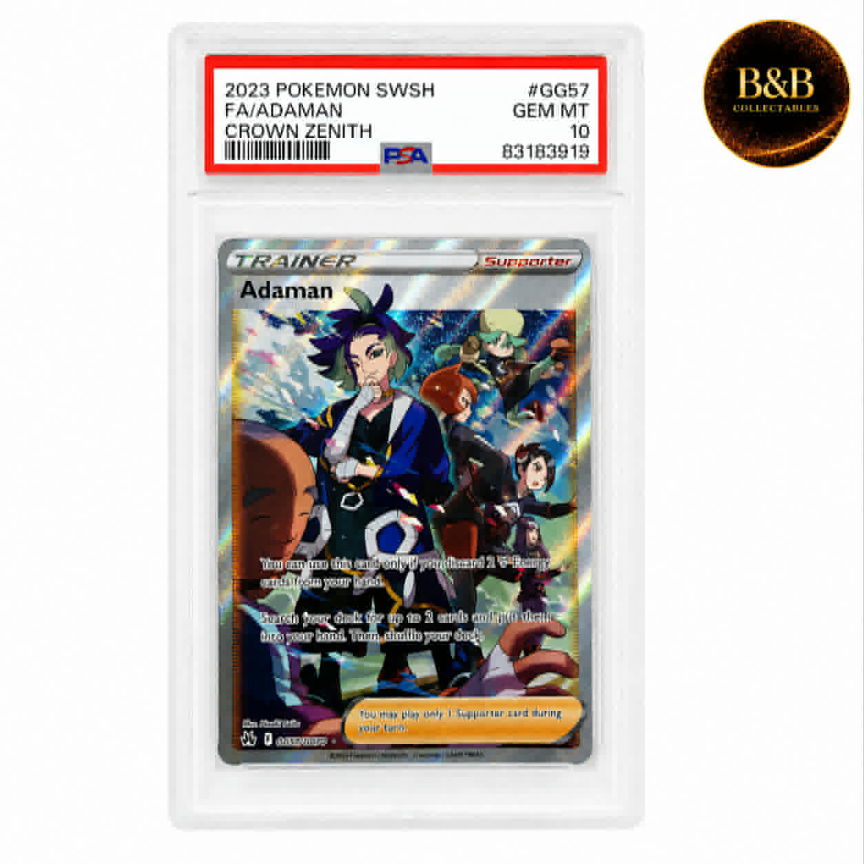 Crown Zenith: Galarian Gallery - Card #GG57 - Adaman - Graded 10 Gem Mint