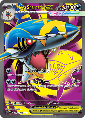 Mega Sharpedo ex Pokemon Card from Phantasmal Flames 113