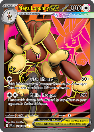 Mega Lopunny ex Pokemon Card from Phantasmal Flames 115