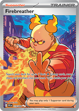 Firebreather Pokemon Card from Phantasmal Flames 119