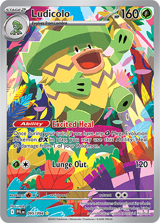 Ludicolo Pokemon Card from Phantasmal Flames 095