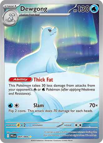 Dewgong Pokemon Card from Phantasmal Flames 097