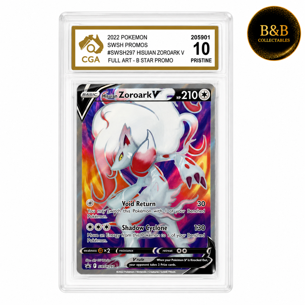 Sword & Shield Promos - Card #SWSH297 - Hisuian Zoroark V - Graded 10 Pristine