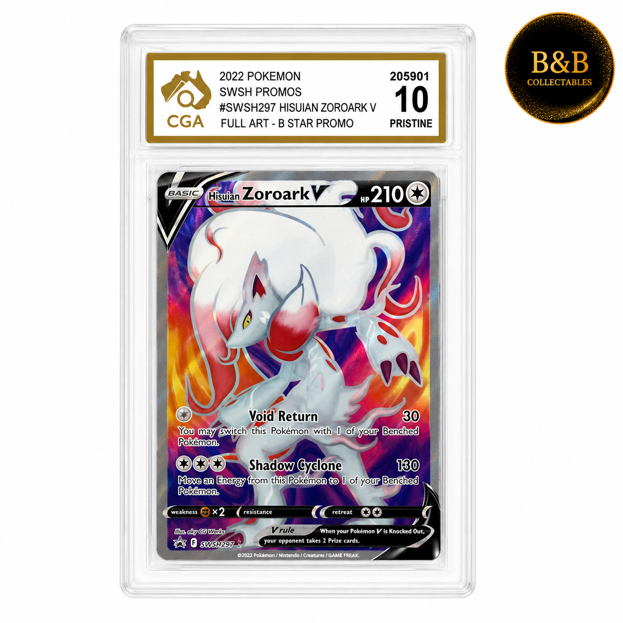 Sword & Shield Promos - Card #SWSH297 - Hisuian Zoroark V - Graded 10 Pristine