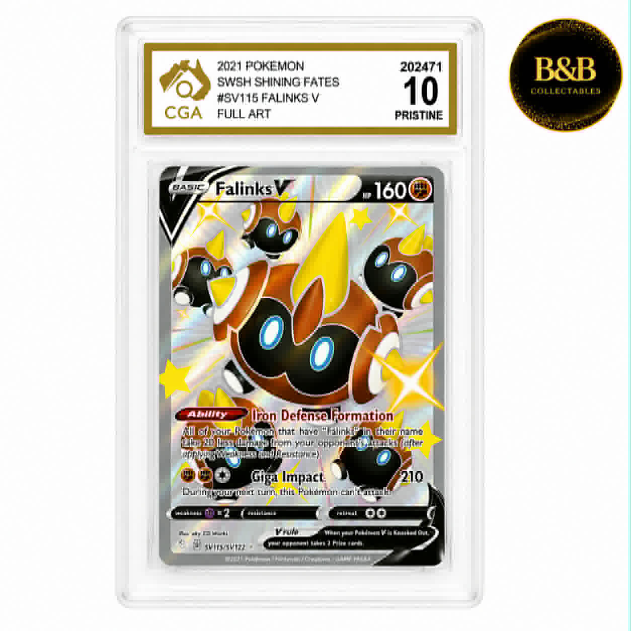 Shining Fates: Shiny Vault - Card #SV115 - Falinks V - Graded 10 Pristine