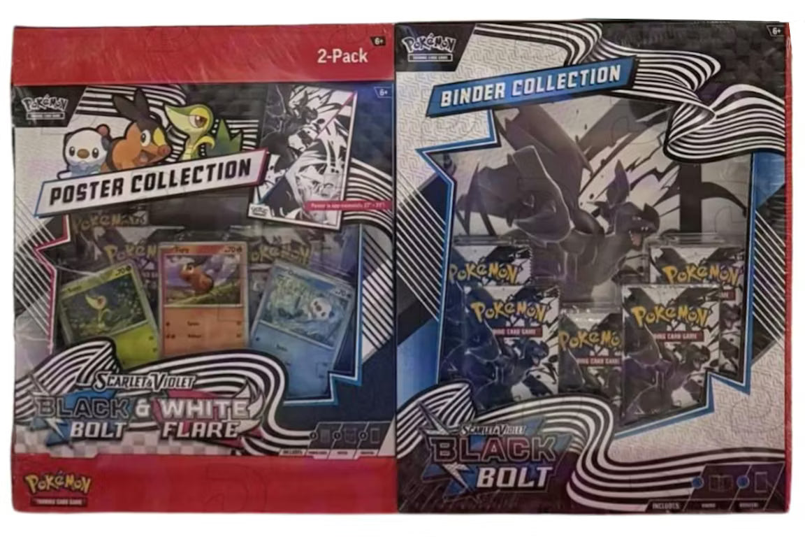 Pokémon Black Bolt & White Flare Poster Collection and Black Bolt Binder Collection Bundle