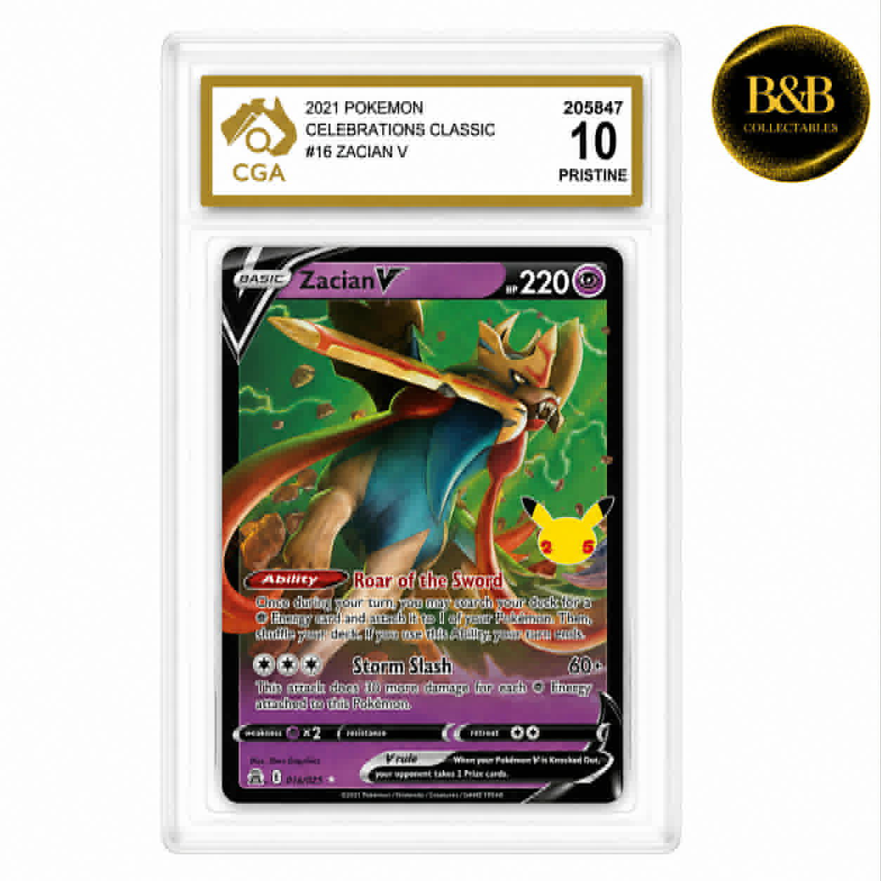 Celebrations - Card #016 - Zacian V - Graded 10 Pristine