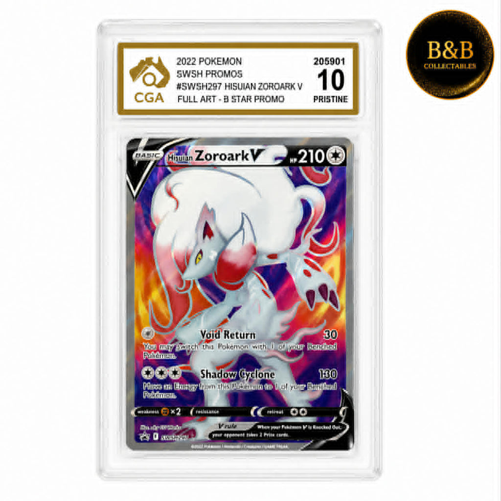 Sword & Shield Promos - Card #SWSH297 - Hisuian Zoroark V - Graded 10 Pristine