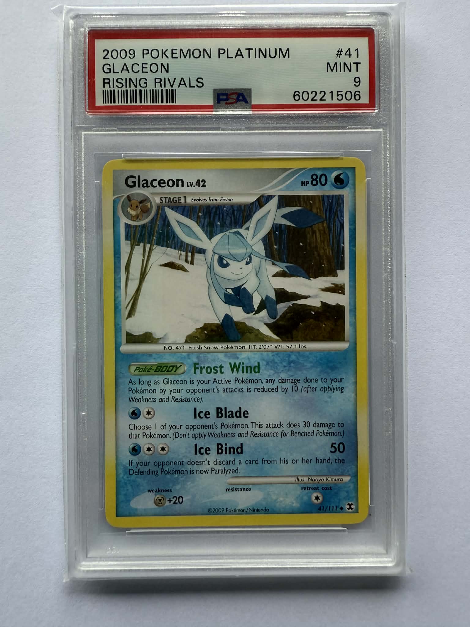 Rising Rivals - Card #41 - Glaceon - Graded Mint