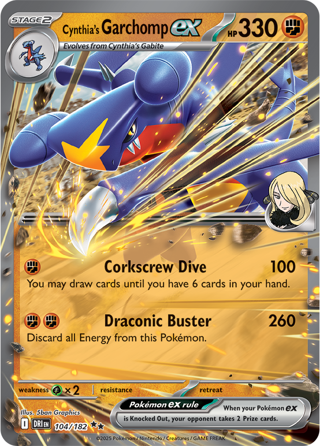 Cynthia's Garchomp ex Pokemon Card from Destined Rivals 104