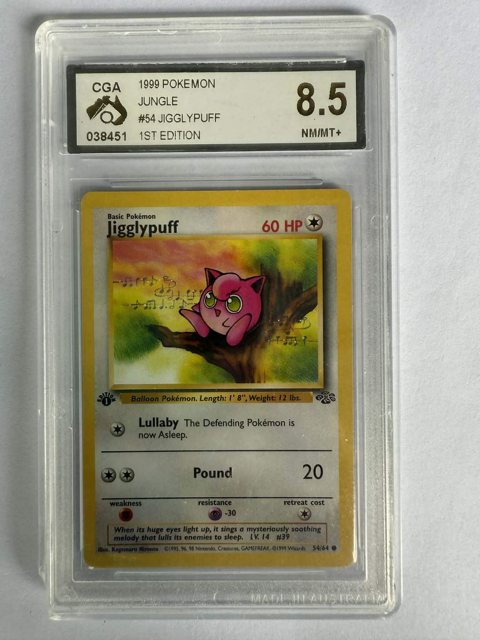 Jungle Set - Card #54 - Jigglypuff - Graded 8.5 Near Mint